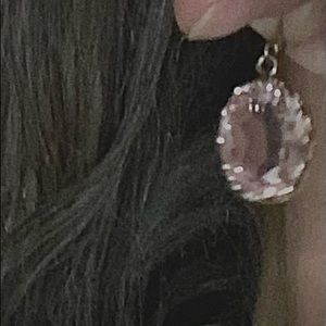 Belk Silverworks sterling silver earrings with lavender/pink stone